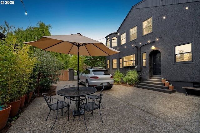 view of patio featuring outdoor dining space