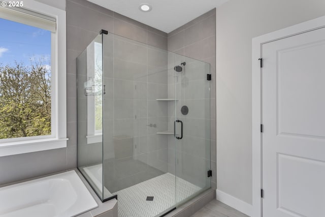 6621 NW Lolo Ter, Portland, OR 97229 - full bathroom with a shower stall and a garden tub