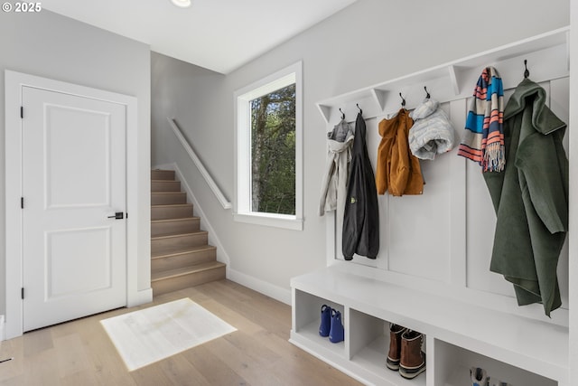 6621 NW Lolo Ter, Portland, OR 97229 - mudroom with light wood-type flooring and recessed lighting