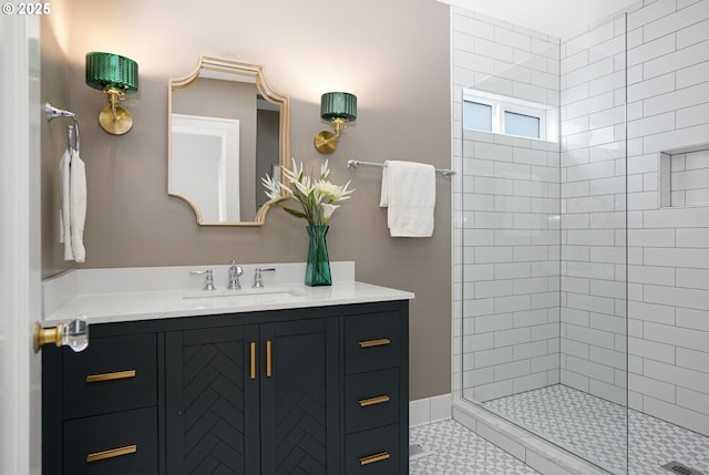460 Bush St SE, Salem, OR 97302 - bathroom featuring a tile shower and vanity