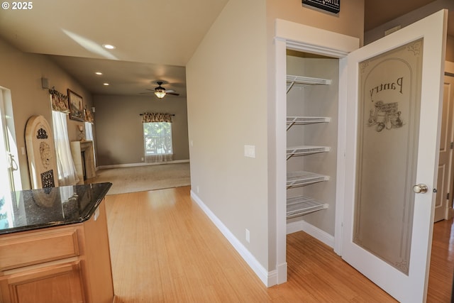 1680 NW Avery St, Roseburg, OR 97471 - hall with recessed lighting, light wood-style flooring, and baseboards