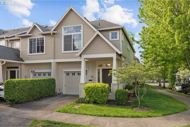 17246 SW Pleasanton Ln, Beaverton, OR 97003 - view of front of house with a garage, board and batten siding, and asphalt driveway