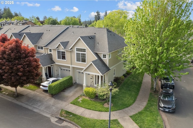 17246 SW Pleasanton Ln, Beaverton, OR 97003 - view of front of property with a garage, a shingled roof, and driveway