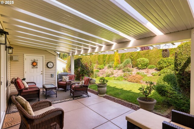 view of patio featuring an outdoor living space