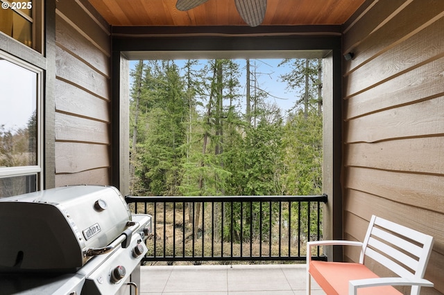 10480 SW Windwood Way, Portland, OR 97225 - balcony featuring ceiling fan and area for grilling