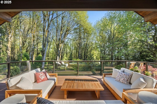 9522 NW Skyview Dr, Portland, OR 97231 - wooden deck featuring outdoor lounge area