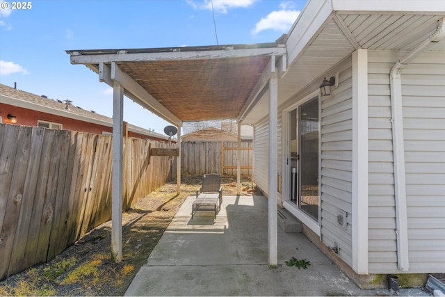 view of patio featuring a fenced backyard