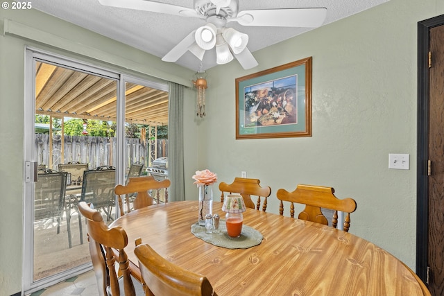 231 NE Chestnut Ave, Myrtle Creek, OR 97457 - dining space with a textured wall and ceiling fan