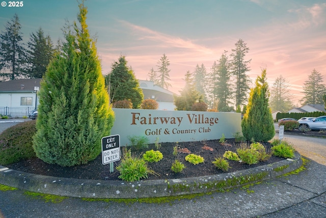 view of community sign