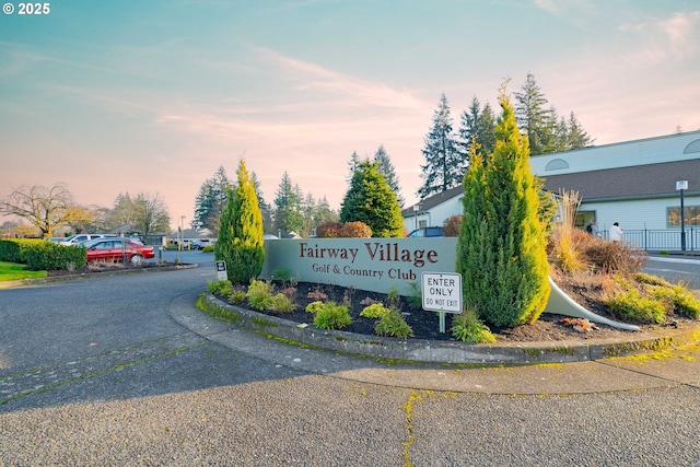 view of community sign