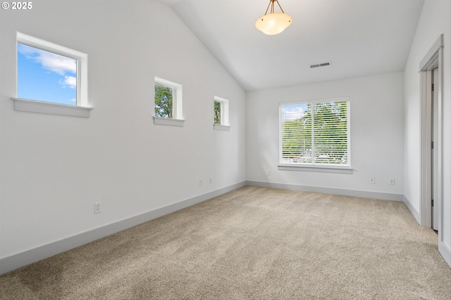 4345 SW Vino Pl, Beaverton, OR 97078 - carpeted empty room featuring vaulted ceiling and baseboards