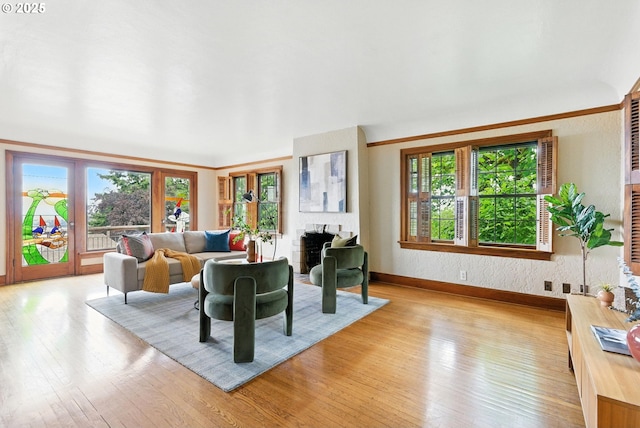 368 NW Lomita Ter, Portland, OR 97210 - living area featuring a fireplace and light wood-type flooring