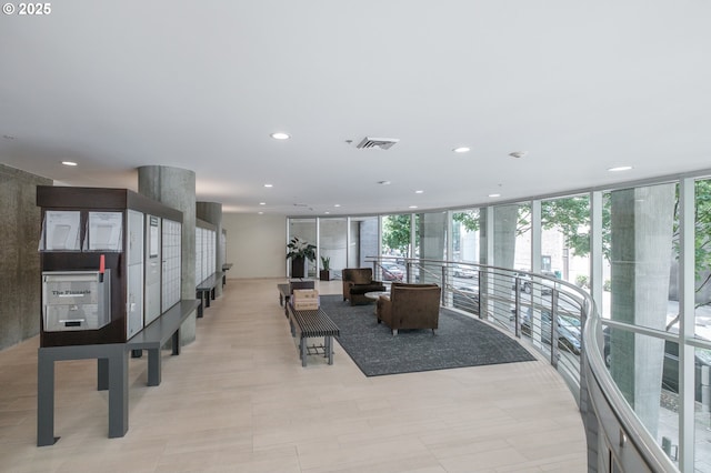 1255 NW 9th Ave Unit 508, Portland, OR 97209 - common area with a wall of windows and recessed lighting