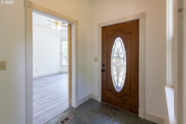 215 W 9th St, The Dalles, OR 97058 - entrance foyer with plenty of natural light and ceiling fan
