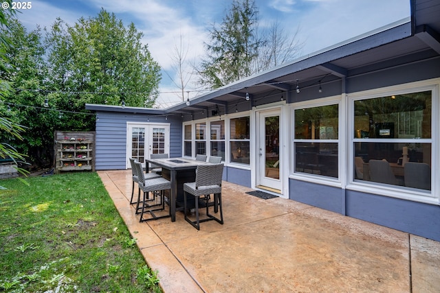 view of patio / terrace featuring french doors