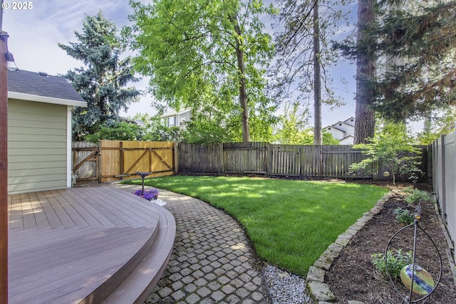 4422 SW Appletree Pl, Beaverton, OR 97078 - fenced backyard with a wooden deck