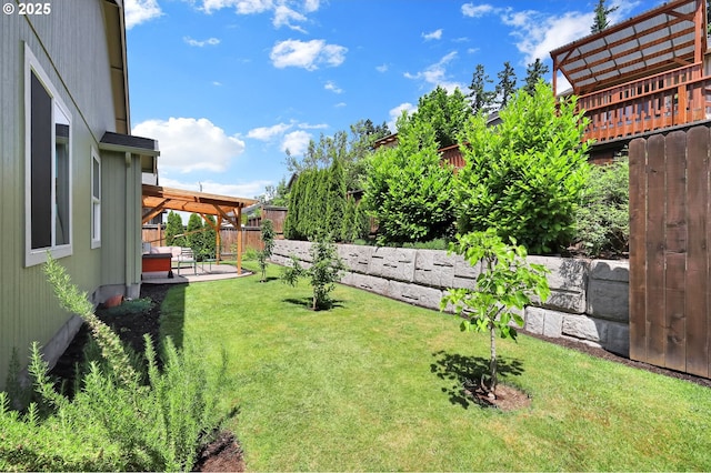 4908 Holly St, Springfield, OR 97478 - fenced backyard featuring a patio area