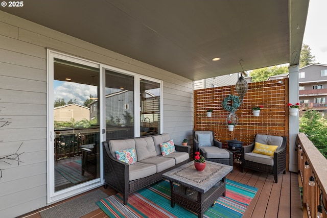 deck featuring an outdoor hangout area