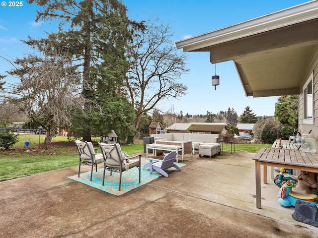 view of patio with outdoor lounge area