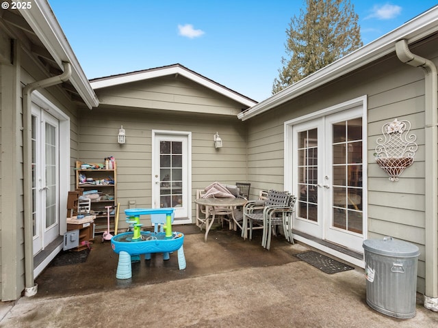 view of patio / terrace featuring french doors