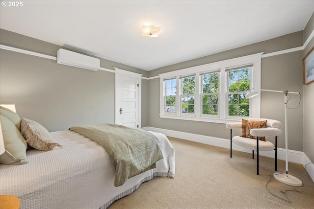 7525 SE 18th Ave, Portland, OR 97202 - bedroom featuring a wall mounted AC and light carpet