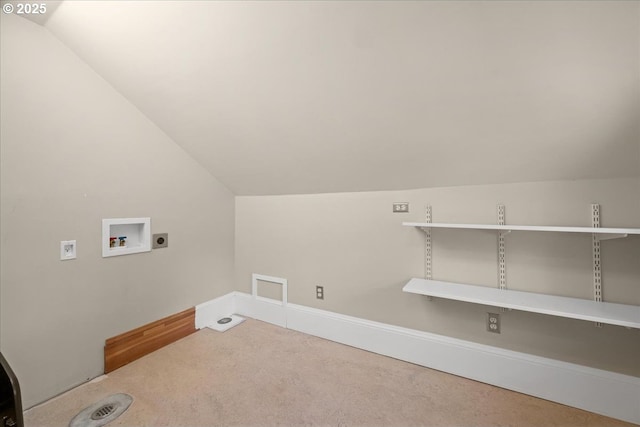 7525 SE 18th Ave, Portland, OR 97202 - laundry room featuring carpet floors, washer hookup, and electric dryer hookup