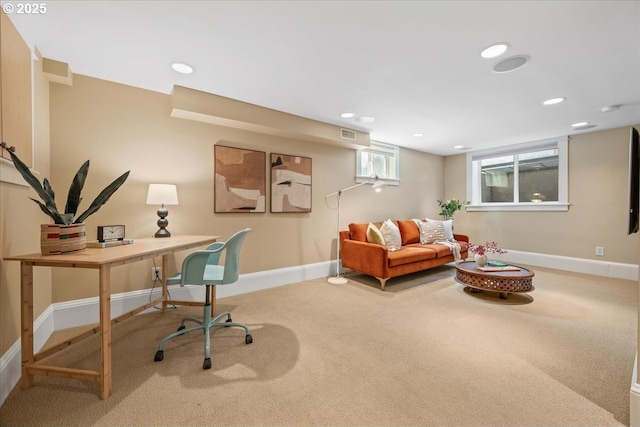 7525 SE 18th Ave, Portland, OR 97202 - carpeted office space with recessed lighting
