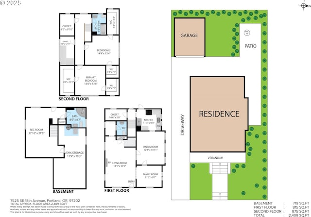 7525 SE 18th Ave, Portland, OR 97202 - view of home floor plan