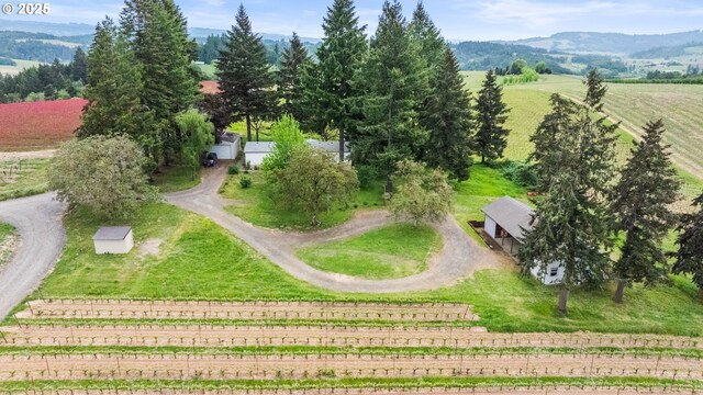 8810 NE Blackburn Rd, Yamhill, OR 97148 - overview of rural landscape with large plots for crops and mountains