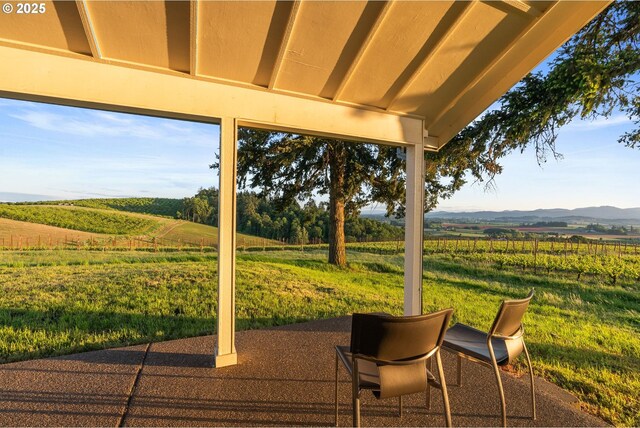 8810 NE Blackburn Rd, Yamhill, OR 97148 - view of patio with a view of rural / pastoral area and a mountain view