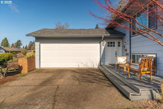 view of garage