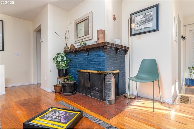 living room featuring hardwood / wood-style flooring