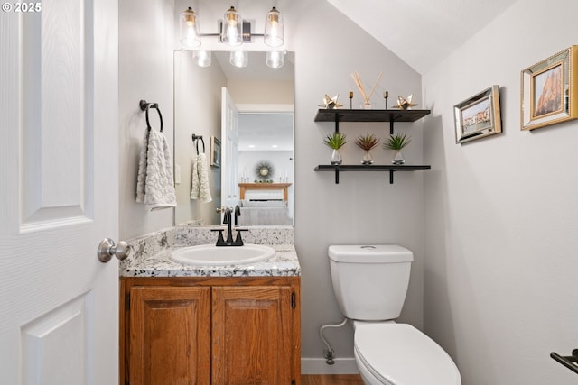 bathroom with toilet and vanity