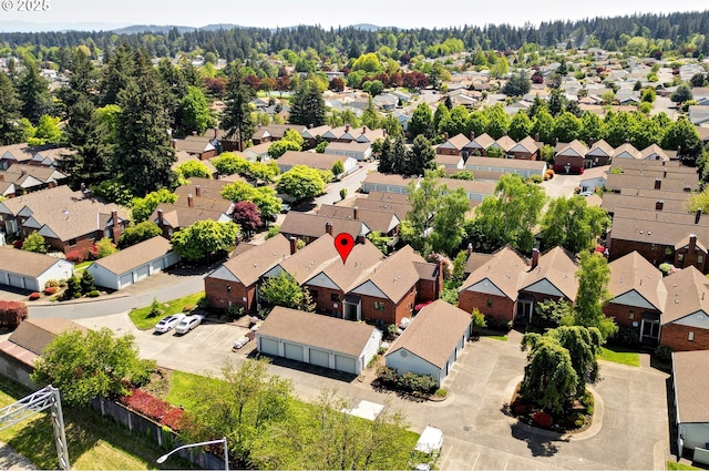 aerial view with a residential view