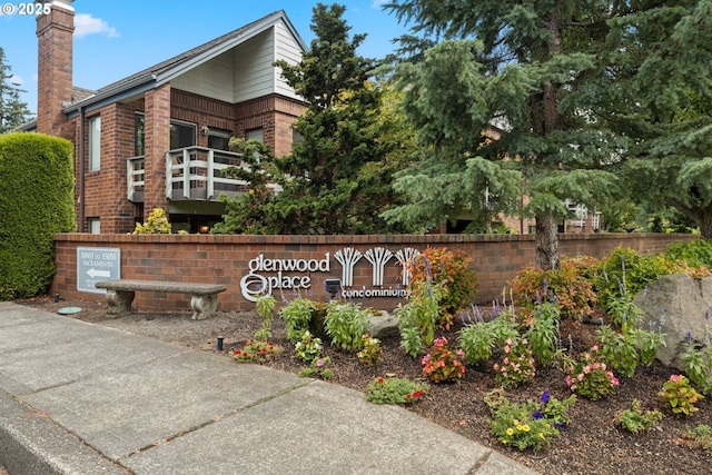 view of community sign