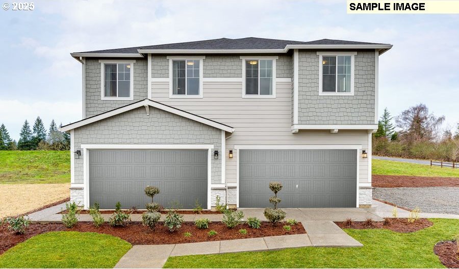 view of front of house with a garage