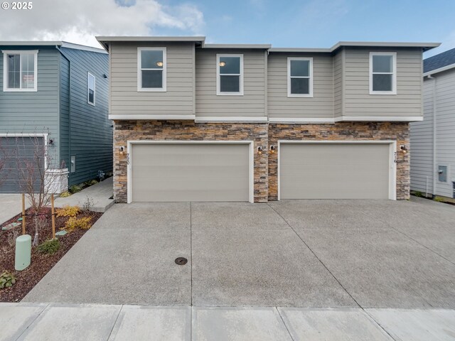 view of front of house with a garage