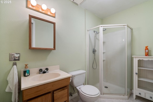 7980 Kilchis River Rd, Tillamook, OR 97141 - full bathroom with vanity, a stall shower, and toilet