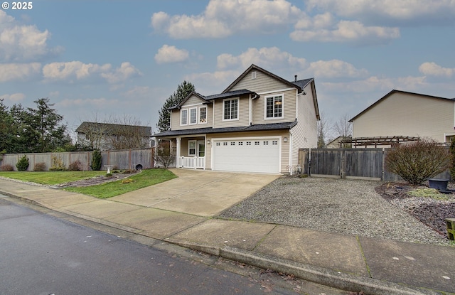 front of property with a garage