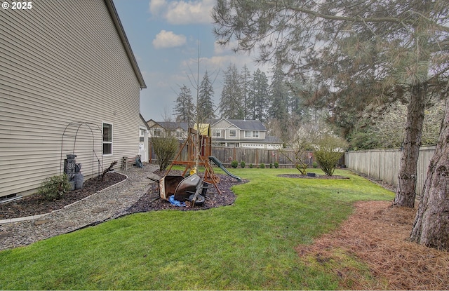 view of yard featuring a playground