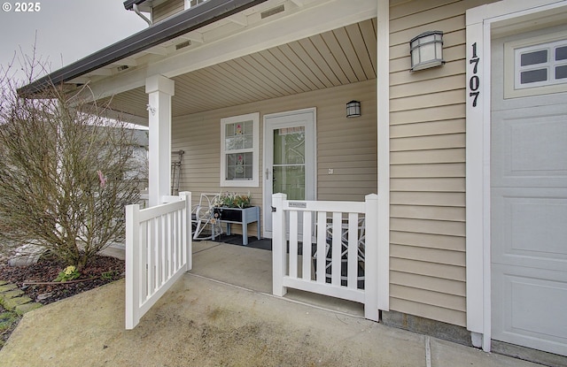 view of patio / terrace with a porch