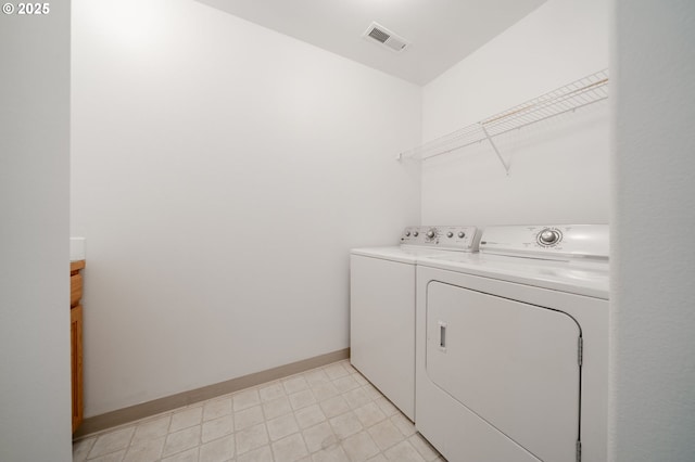 5700 NE 82nd Ave Unit C15, Vancouver, WA 98662 - laundry room with baseboards, washing machine and dryer, visible vents, and laundry area