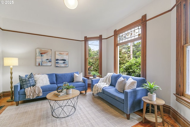2153 NE Rodney Ave, Portland, OR 97212 - living area featuring light wood-style flooring and baseboards