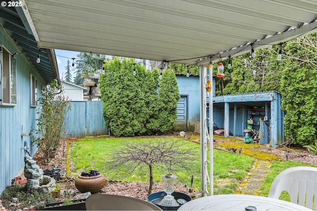 view of yard featuring fence