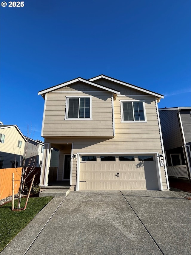 view of front facade featuring a garage