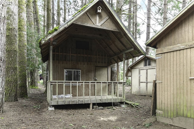view of shed