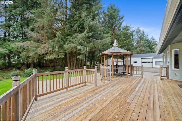 deck featuring a gazebo
