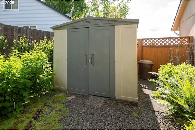 16485 SW Viking Ct, Beaverton, OR 97007 - view of shed with a fenced backyard