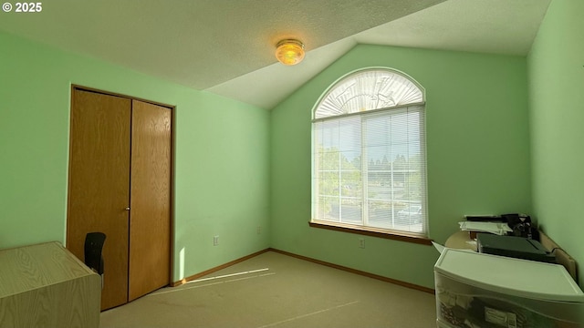 2113 SE 181st Ave, Vancouver, WA 98683 - unfurnished office featuring lofted ceiling, carpet floors, and baseboards