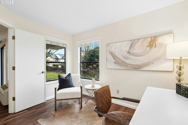 16146 SW 130th Ter Unit 2, Portland, OR 97224 - living area with dark wood-type flooring and baseboards